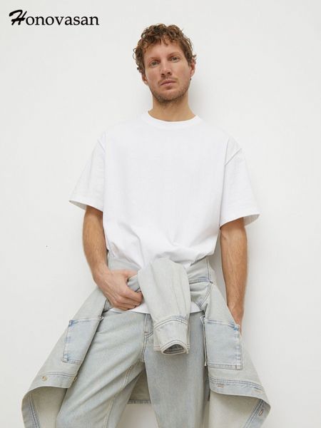 mens tshirts honovasan casual loose cotton t shirts men summer oversized oneck short sleeve tees male trendy high street basic female 23040, White;black
mens tshirts honovasan casual loose cotton t shirts men summer oversized oneck short sleeve tees male trendy high street basic female 23040, White;black