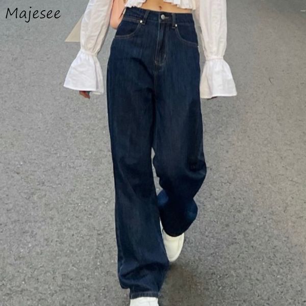 women's jeans women's vintage fashion solid navy blue wide legs full length elegant street clothing high waist korean party women&
women's jeans women's vintage fashion solid navy blue wide legs full length elegant street clothing high waist korean party women&