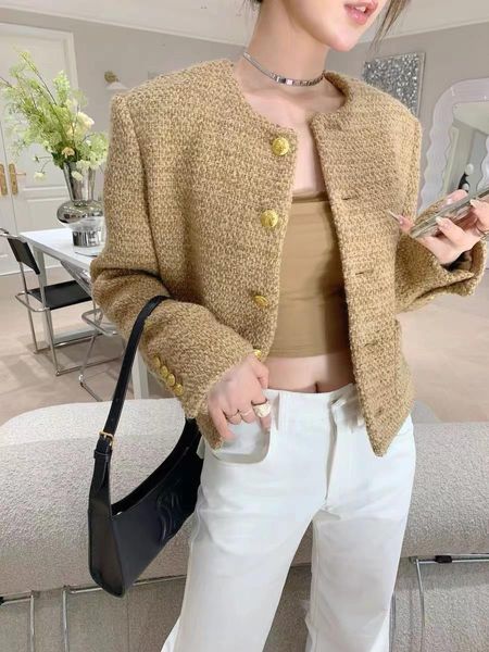 cel women's brand jacket 2023 new women autumn winter fashion logo jacket high-end metal buckle tweed jacket casual spring coat cardiga, Black;brown
cel women's brand jacket 2023 new women autumn winter fashion logo jacket high-end metal buckle tweed jacket casual spring coat cardiga, Black;brown