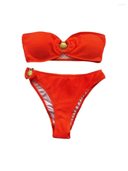 women's swimwear women crinkled bikini set bandeau thong high waist bottom swimsuit two piece bathing suits, White;black
women's swimwear women crinkled bikini set bandeau thong high waist bottom swimsuit two piece bathing suits, White;black
