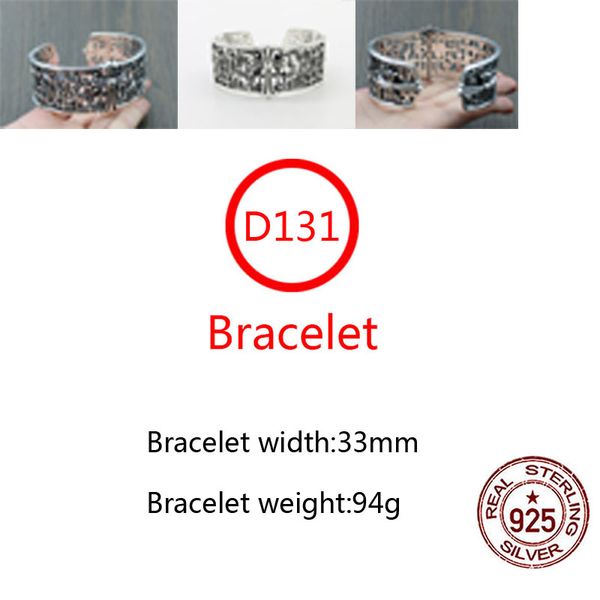 d131 s925 sterling silver cowhide bracelet hip hop street fashion couple jewelry personalized punk style solid cross flower letter wide vers, Black
d131 s925 sterling silver cowhide bracelet hip hop street fashion couple jewelry personalized punk style solid cross flower letter wide vers, Black