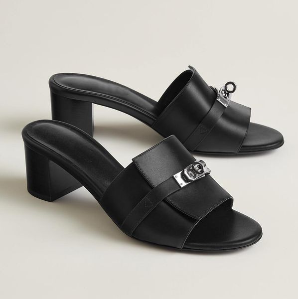 luxury brand women gigi sandals shoes summer calfskin leather palladium-plated kelly buckle slide chunky heel slip on flip flops & mules com, Black
luxury brand women gigi sandals shoes summer calfskin leather palladium-plated kelly buckle slide chunky heel slip on flip flops & mules com, Black