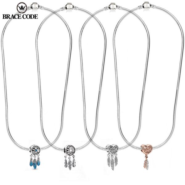 heart plume pendant 45cm snake bone chain necklaces ladies summer charm 925 clavicle chain diy fit pandora jewelry women necklace designer g, Silver
heart plume pendant 45cm snake bone chain necklaces ladies summer charm 925 clavicle chain diy fit pandora jewelry women necklace designer g, Silver
