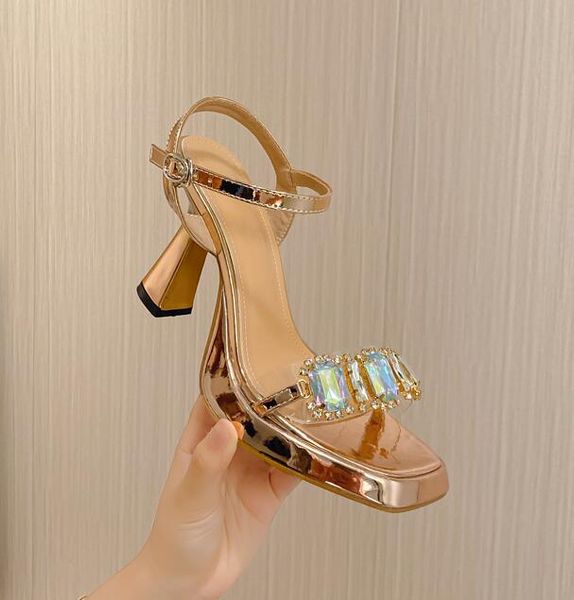 crystal pvc transparent square high heels women's sandals street style buckle strap wedding banquet fashion shoes, Black
crystal pvc transparent square high heels women's sandals street style buckle strap wedding banquet fashion shoes, Black