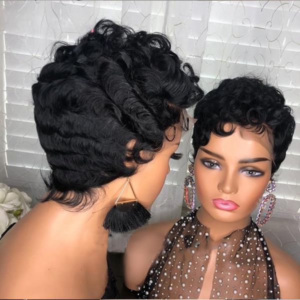 short human hair wig pixie cut curly brazilian human hair wigs for black women virgin full lace front glueless wig, Black;brown
short human hair wig pixie cut curly brazilian human hair wigs for black women virgin full lace front glueless wig, Black;brown