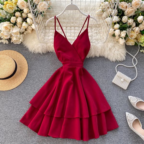 casual dresses ftlzz summer women v neck sling cascade ruffles short dress high waist slim beach backless butterfly bandage red 230407, Black;gray
casual dresses ftlzz summer women v neck sling cascade ruffles short dress high waist slim beach backless butterfly bandage red 230407, Black;gray