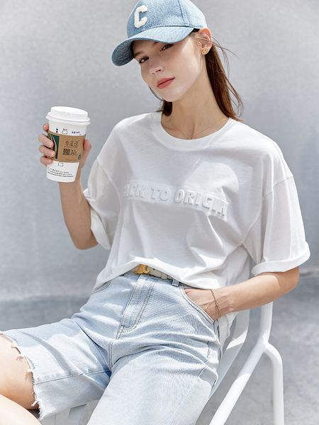 women's t-shirt amii minimalism women's t-shirt summer cotton short sleeve panel letter loose fashion t-shirt women's 1223010, White
women's t-shirt amii minimalism women's t-shirt summer cotton short sleeve panel letter loose fashion t-shirt women's 1223010, White