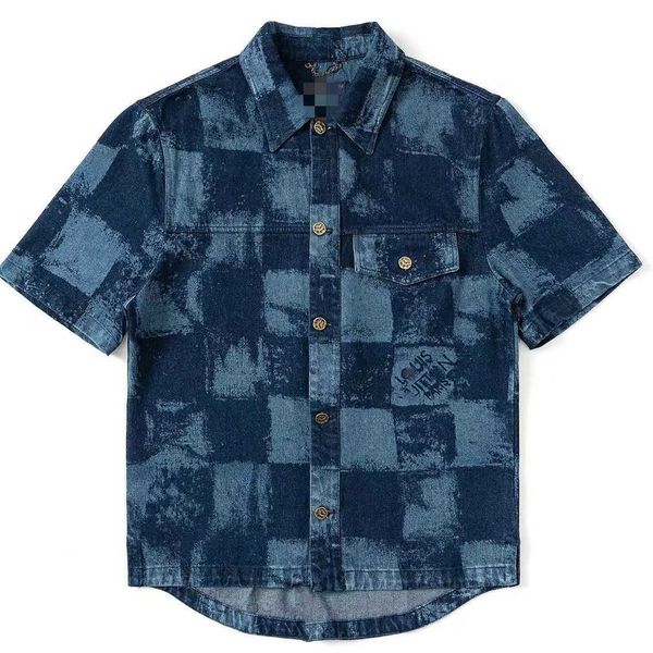summer designer new washed checkerboard plaid denim short-sleeved shirt men and women with the same paragraph american retro style couple sh, White;black
summer designer new washed checkerboard plaid denim short-sleeved shirt men and women with the same paragraph american retro style couple sh, White;black