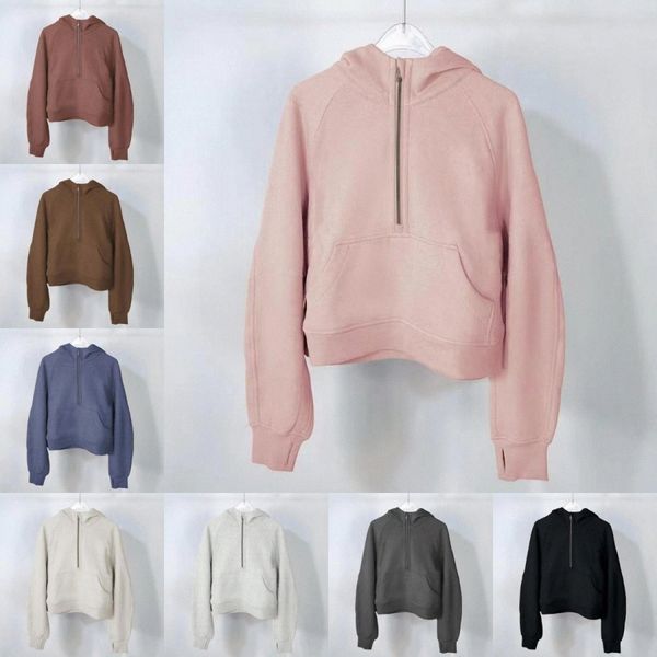 designer womens hoodies lululemens sweatshirts scuba half zip long sleeve hooded pullover yoga sportwear gym sports lulu loose women, Black
designer womens hoodies lululemens sweatshirts scuba half zip long sleeve hooded pullover yoga sportwear gym sports lulu loose women, Black