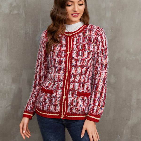 women casual knit cardigan sweaters for autumn winter v neck long sleeve mid-length computer knitted sweater coat with pockets, White;black
women casual knit cardigan sweaters for autumn winter v neck long sleeve mid-length computer knitted sweater coat with pockets, White;black