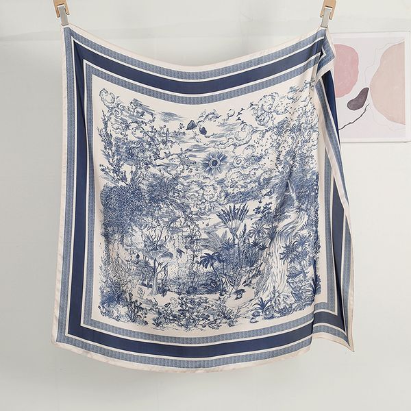 bandanas durag 110110cm luxury brand square silk scarf women print shalw wrap hijab scarves female bandana satin head beach pareo stoles 230, Blue;gray
bandanas durag 110110cm luxury brand square silk scarf women print shalw wrap hijab scarves female bandana satin head beach pareo stoles 230, Blue;gray