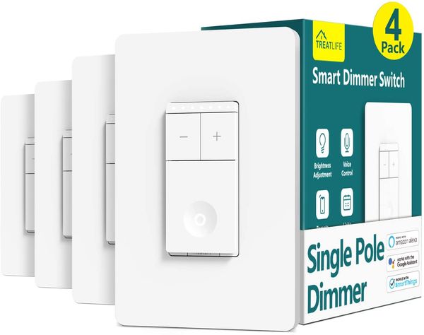 treatlife smart dimmer switch 4 pack smart light switch works with alexa and google assistant neutral wire needed 2.4ghz wi-f
treatlife smart dimmer switch 4 pack smart light switch works with alexa and google assistant neutral wire needed 2.4ghz wi-f
