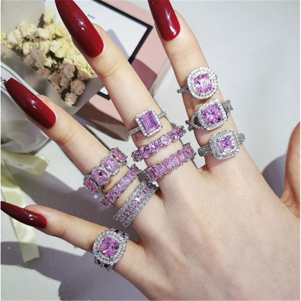 15 styles lady pink zircon ring white gold filled engagement wedding band rings for women bridal birthday party jewelry gift, Slivery;golden
15 styles lady pink zircon ring white gold filled engagement wedding band rings for women bridal birthday party jewelry gift, Slivery;golden