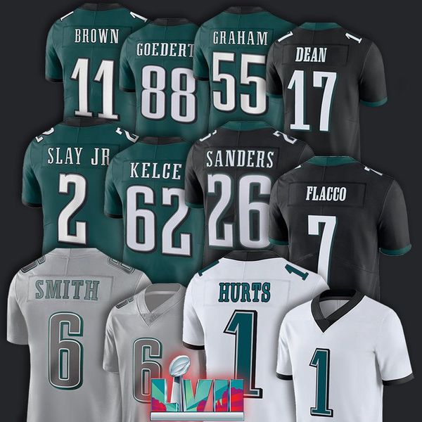 jalen hurts 1 football jerseys supers bowl lvii a.j. brown miles sanders devonta smith jason kelce haason reddick men women youth, Black;red
jalen hurts 1 football jerseys supers bowl lvii a.j. brown miles sanders devonta smith jason kelce haason reddick men women youth, Black;red