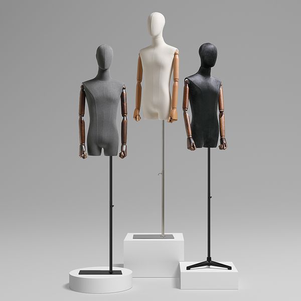 fabric cover male head half-body mannequin with iron base for wedding clothing display dummy model window display, White
fabric cover male head half-body mannequin with iron base for wedding clothing display dummy model window display, White