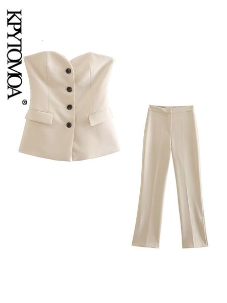 women s two piece pants kpytomoa women fashion front buttons bustier waistcoat and high waist zipper fly split hems trousers female sets muj, White
women s two piece pants kpytomoa women fashion front buttons bustier waistcoat and high waist zipper fly split hems trousers female sets muj, White