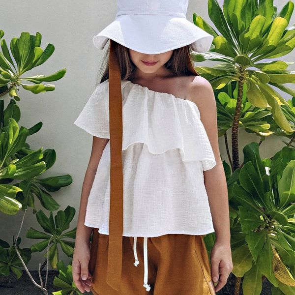 t shirts 100 cotton muslin one shoulder girls summer children ruffle casual boho beach white t shirts for youth girl tz039 230407, Blue
t shirts 100 cotton muslin one shoulder girls summer children ruffle casual boho beach white t shirts for youth girl tz039 230407, Blue