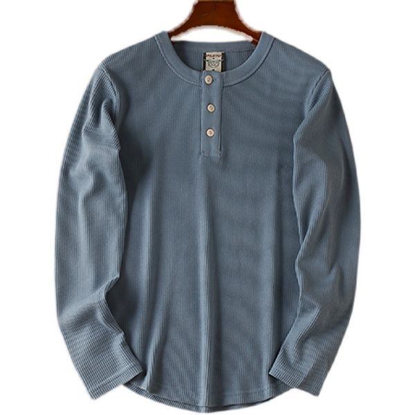 autumn new long sleeve henry collar waffle solid color t-shirt men's fashion simple 100% cotton washed old loose casual, White;black
autumn new long sleeve henry collar waffle solid color t-shirt men's fashion simple 100% cotton washed old loose casual, White;black
