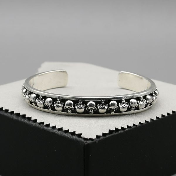 d199 s925 sterling silver cowhide bracelet hip hop street fashion couple jewelry personalized punk style solid skull cross flower letter lov, Black
d199 s925 sterling silver cowhide bracelet hip hop street fashion couple jewelry personalized punk style solid skull cross flower letter lov, Black