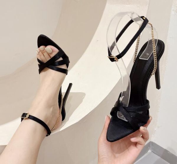 street style metal chain buckle strap sandals women narrow band stiletto high heels pole dancing party summer shoes, Black
street style metal chain buckle strap sandals women narrow band stiletto high heels pole dancing party summer shoes, Black