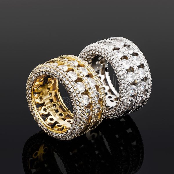hip hop fashion iced out bling ring micro pave cz stone 2 row bigger width rings charm for men women, Silver
hip hop fashion iced out bling ring micro pave cz stone 2 row bigger width rings charm for men women, Silver