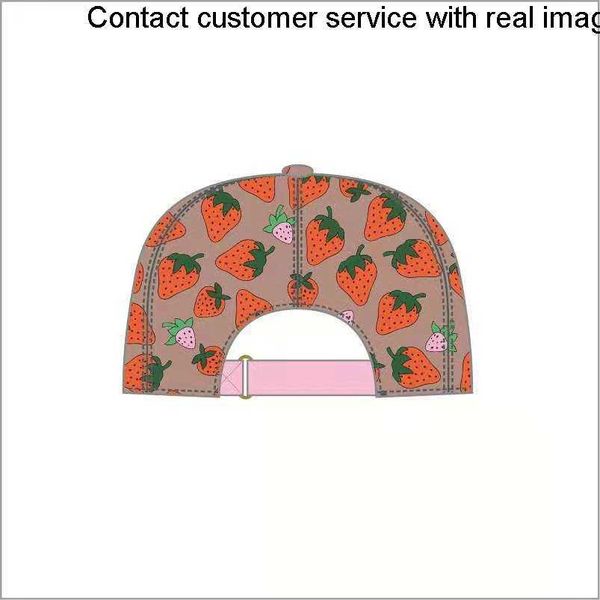 

8888High quality strawberry baseball caps man's cotton cactus classic letter Ball caps summer women sun hats outdoor adjustable Snapback Cap girl's cute visor11144