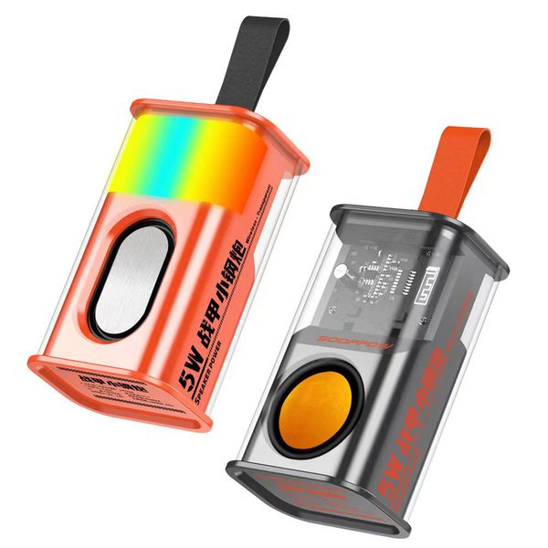 Image of Cell Phone Speakers 5W mini small steel gun transparent Mecha wind wireless Bluetooth speaker portable small speaker outdoor bass