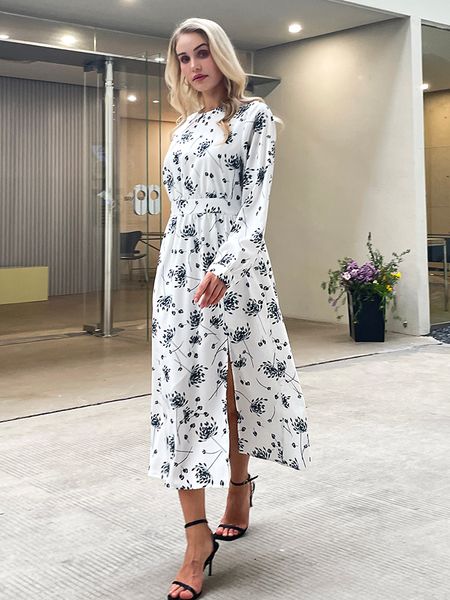 casual dresses summer women's floral print split long sleeve skirt 230407, Black;gray
casual dresses summer women's floral print split long sleeve skirt 230407, Black;gray