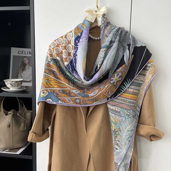 sarongs 140cm silk cashmere scarf 2023 new winter scarf women midsummer night dream brand square scarf shawl warm bandana kerchief p230323, Blue;gray
sarongs 140cm silk cashmere scarf 2023 new winter scarf women midsummer night dream brand square scarf shawl warm bandana kerchief p230323, Blue;gray