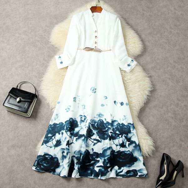 casual dresses european and american women's clothes 2023 spring new v-neck long-sleeved ink floral print fashion belt dress, Black;gray
casual dresses european and american women's clothes 2023 spring new v-neck long-sleeved ink floral print fashion belt dress, Black;gray