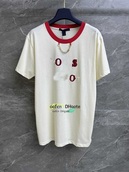 23ss designer women's t-shirt shirt summer patch fashion flocking letter short sleeve t-shirt top, White
23ss designer women's t-shirt shirt summer patch fashion flocking letter short sleeve t-shirt top, White