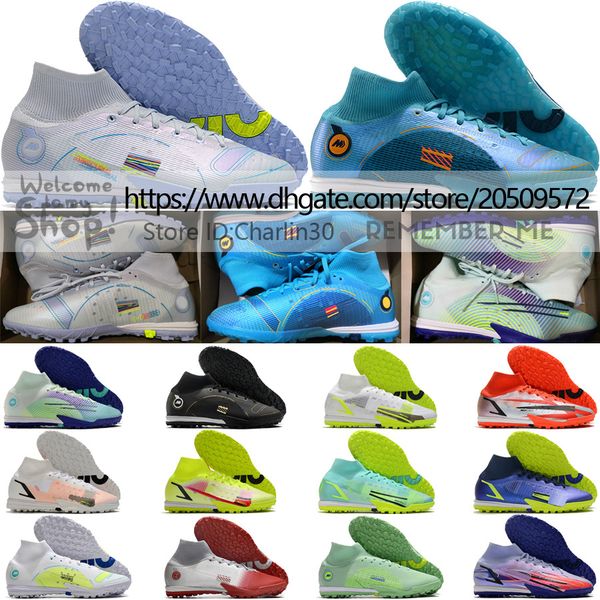 send with bag quality football boots mercurial superfly 8 elite tf acc socks soccer cleats mens high ankle ronaldo cr7 mbappe training turf, Black
send with bag quality football boots mercurial superfly 8 elite tf acc socks soccer cleats mens high ankle ronaldo cr7 mbappe training turf, Black