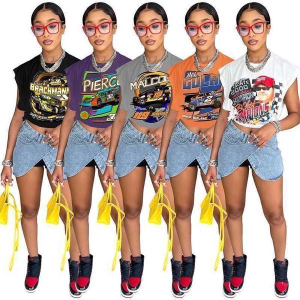 casual women clothing 2023 summer fashion t-shirts leisure blouses cool racing printed sleeveless side cut t-shirt, White
casual women clothing 2023 summer fashion t-shirts leisure blouses cool racing printed sleeveless side cut t-shirt, White