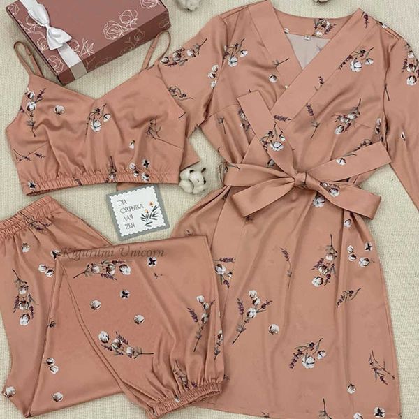 women's sleep lounge cotton flower print pajamas set robe sleepwear suit womens silk satin bra pijama gown v-neck cami nighties home ni
women's sleep lounge cotton flower print pajamas set robe sleepwear suit womens silk satin bra pijama gown v-neck cami nighties home ni