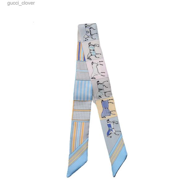 scarves ladies fashion scarf designer hair belt handbag quality silk material size 6x120cm, Blue;gray
scarves ladies fashion scarf designer hair belt handbag quality silk material size 6x120cm, Blue;gray