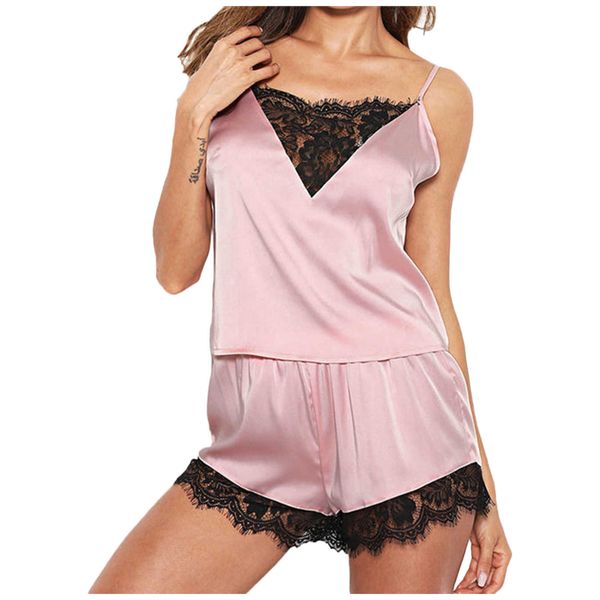 women's sleep lounge women sleepwear sleeveless strap nightwear shorts lace trim satin cami pajama sets stylish comfortable women night
women's sleep lounge women sleepwear sleeveless strap nightwear shorts lace trim satin cami pajama sets stylish comfortable women night