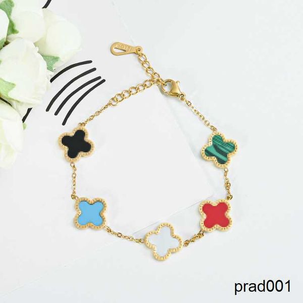5 color clover charm bracelet gold plated titanium steel jewelry for women gift, Golden;silver
5 color clover charm bracelet gold plated titanium steel jewelry for women gift, Golden;silver