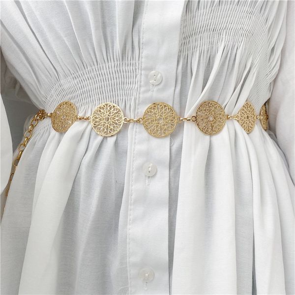 belts elegant round metal belt for women retro gold silver carved hollow out chain long fashion dress decorative lady waistband 230407, Black;brown
belts elegant round metal belt for women retro gold silver carved hollow out chain long fashion dress decorative lady waistband 230407, Black;brown