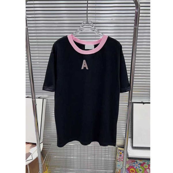 23ss tee womens t-shirt designer clothes women round neck color matching embroidery beading short sleeve t-shirt womens clothes a1, White
23ss tee womens t-shirt designer clothes women round neck color matching embroidery beading short sleeve t-shirt womens clothes a1, White
