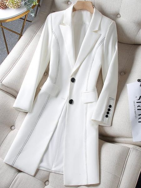 women s suits blazers spring autumn mid length jacket fashion temperament thin thickened coat oversized clothes blazer 230407, White;black
women s suits blazers spring autumn mid length jacket fashion temperament thin thickened coat oversized clothes blazer 230407, White;black