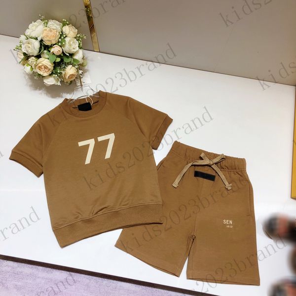2023ss kids designer casual sets brown color t shirts with shorts two pieces sets brand children summer t-shirt high end boys beach shorts 2, White
2023ss kids designer casual sets brown color t shirts with shorts two pieces sets brand children summer t-shirt high end boys beach shorts 2, White