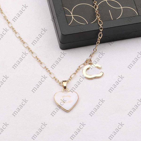 pendant necklaces luxury designer brand heart double letter pendant necklaces chain 18k gold plated crystal rhinestone newklace for women we, Silver
pendant necklaces luxury designer brand heart double letter pendant necklaces chain 18k gold plated crystal rhinestone newklace for women we, Silver