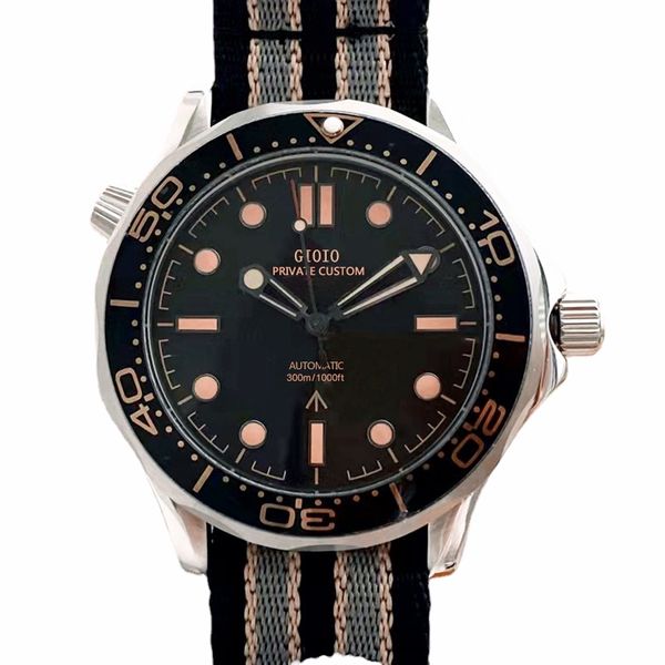 42mm automatic mechanical mens watch luxury black canvas ceramic bezel stainless steel luminous, Slivery;brown
42mm automatic mechanical mens watch luxury black canvas ceramic bezel stainless steel luminous, Slivery;brown