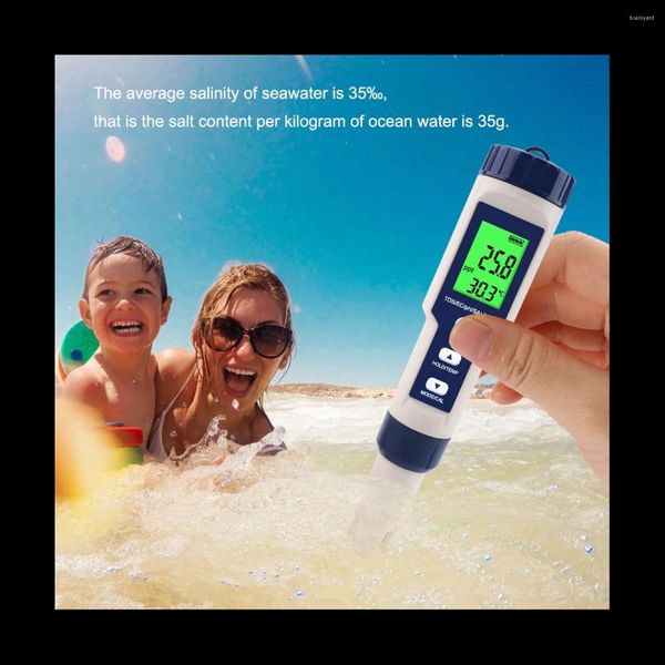 Image of 5-in-1 Digital Water Quality Tester TDS/EC/PH/Salinity/Temperature Meter For Pools Aquariums Drinking