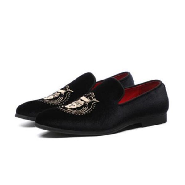 luxury designer fashion pointed black embroidery velvet shoes men casual loafers formal dress footwear d2h16
luxury designer fashion pointed black embroidery velvet shoes men casual loafers formal dress footwear d2h16
