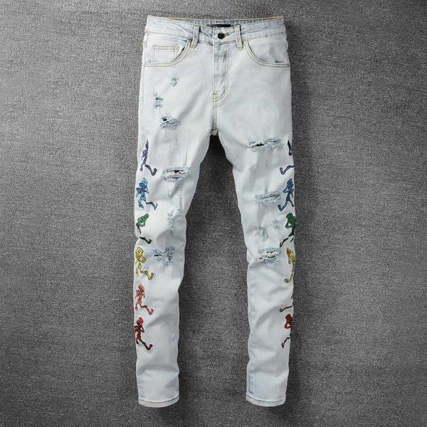 amri amirly hop men's jeans brand designer fashion personalized pants cool hip stylish leisure embroidery ripped style slim fit denim e, Blue
amri amirly hop men's jeans brand designer fashion personalized pants cool hip stylish leisure embroidery ripped style slim fit denim e, Blue