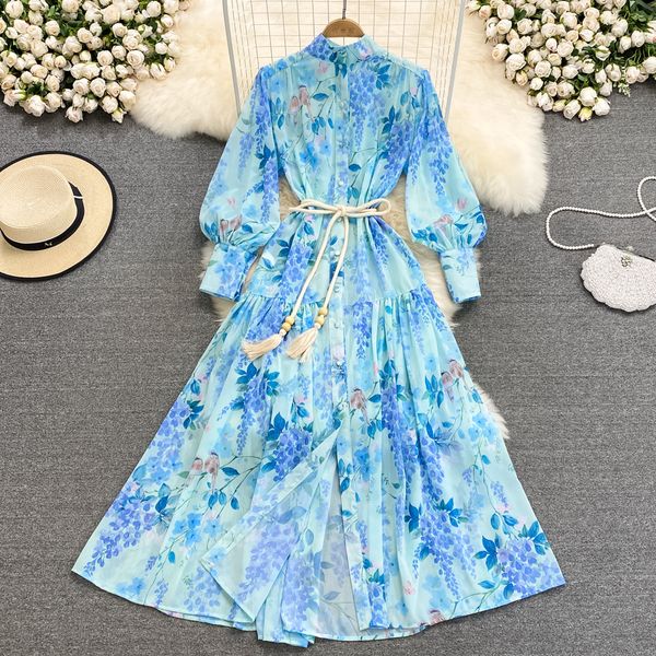 2023 spring amazing celebrity style dress stand up neck waist show thin print a-line dress elegant swing long dress, Black;gray
2023 spring amazing celebrity style dress stand up neck waist show thin print a-line dress elegant swing long dress, Black;gray