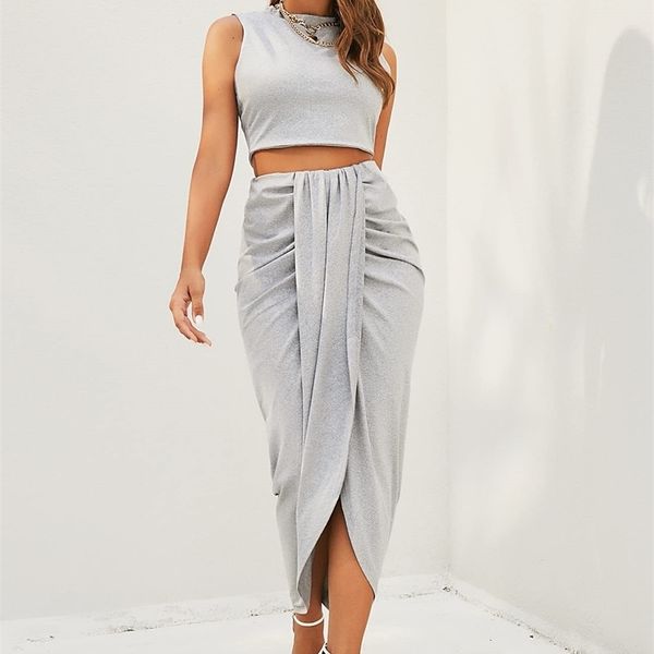 two piece dress womens 2 pieces set sleeveless crop tank side slit twist skirt bodycon maxi es summer 230407, White
two piece dress womens 2 pieces set sleeveless crop tank side slit twist skirt bodycon maxi es summer 230407, White
