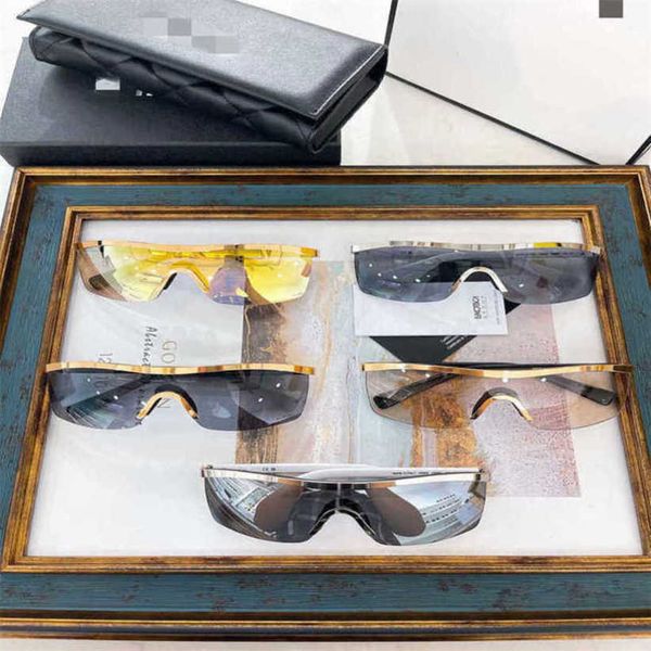 

luxury designer summer sunglasses product xiaoxiangjia windshield is popular on internet the same style of futuristic technology sense one-p, White;black
