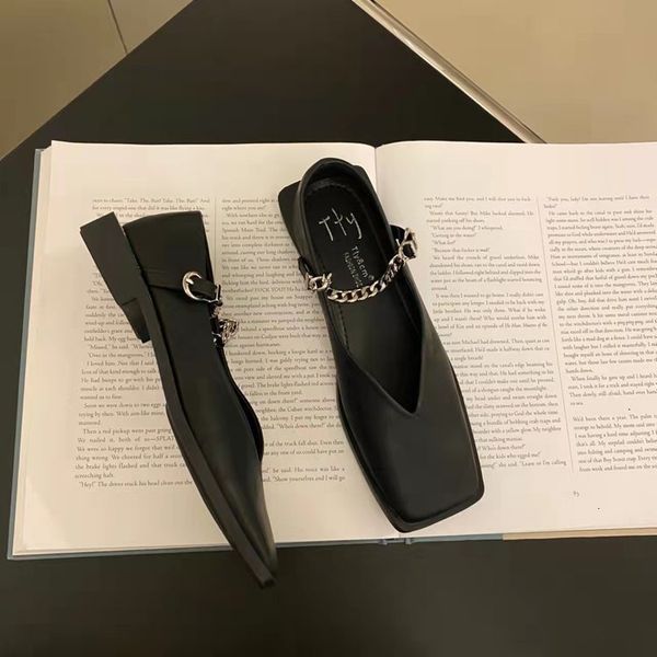 dress shoes deformed heel autumn luxury chain square head shallow flat shoes women's lazy loafer casual flat square heels lolita shoes, Black
dress shoes deformed heel autumn luxury chain square head shallow flat shoes women's lazy loafer casual flat square heels lolita shoes, Black